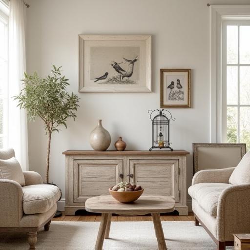 Rustic farmhouse bird decor style