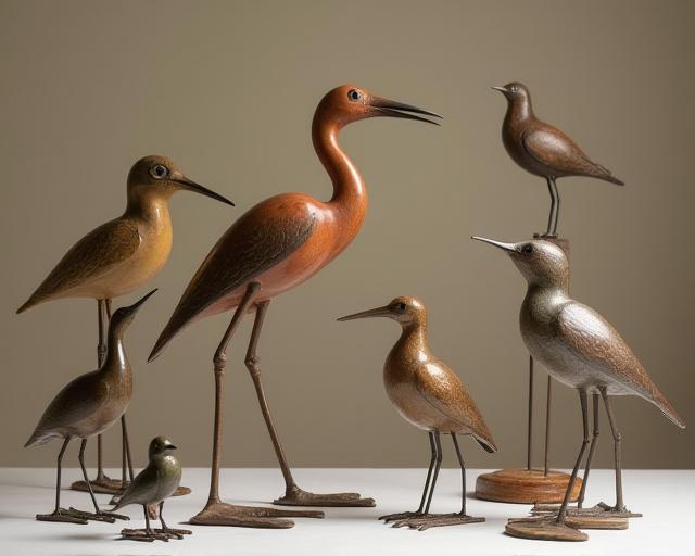 Handcrafted bird sculptures collection