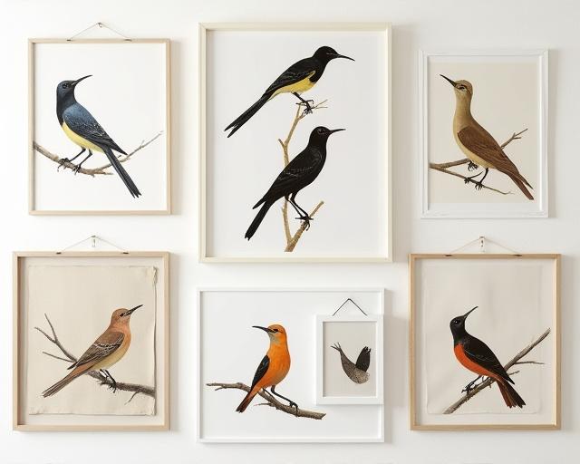 Bird-themed wall art collection